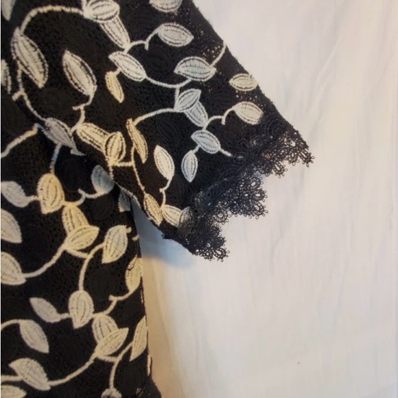 Shani Elegant Black White Lace Dress, Size 12, Knee Length, Fully Lined. - Picture 7 of 16